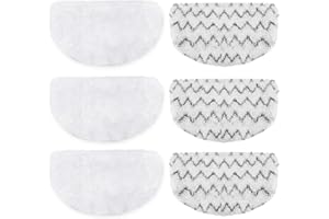 BRENSTEN 6 Pack Steam Mop Replacement Pads for Bissell Powerfresh Steam Mop 1940 1440 1544 1806 2075 Series, Model 19402 19404 19408 19409 1940a 1940f 1940q 1940t 1940w B0006 B0017, Reusable Cleaning Pad 3+3