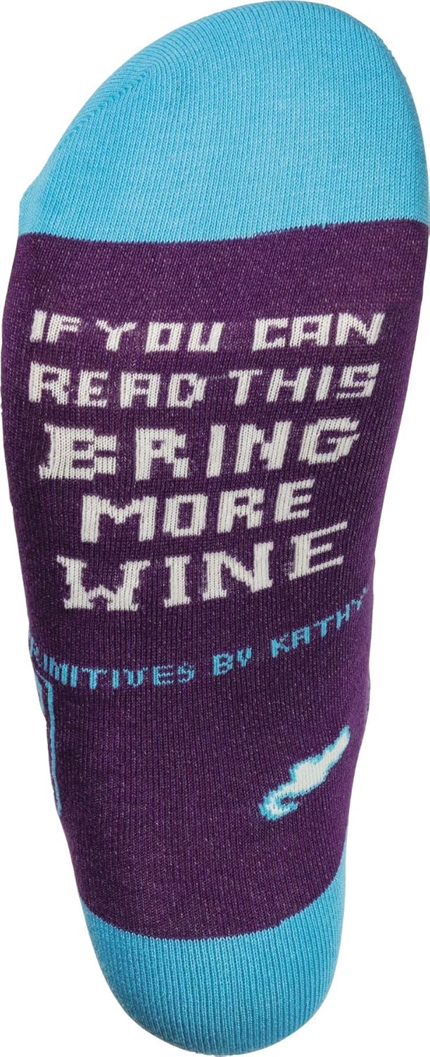 Primitives by Kathy LOL Made You Smile Silly Socks, Bring More Wine: Home & Kitchen