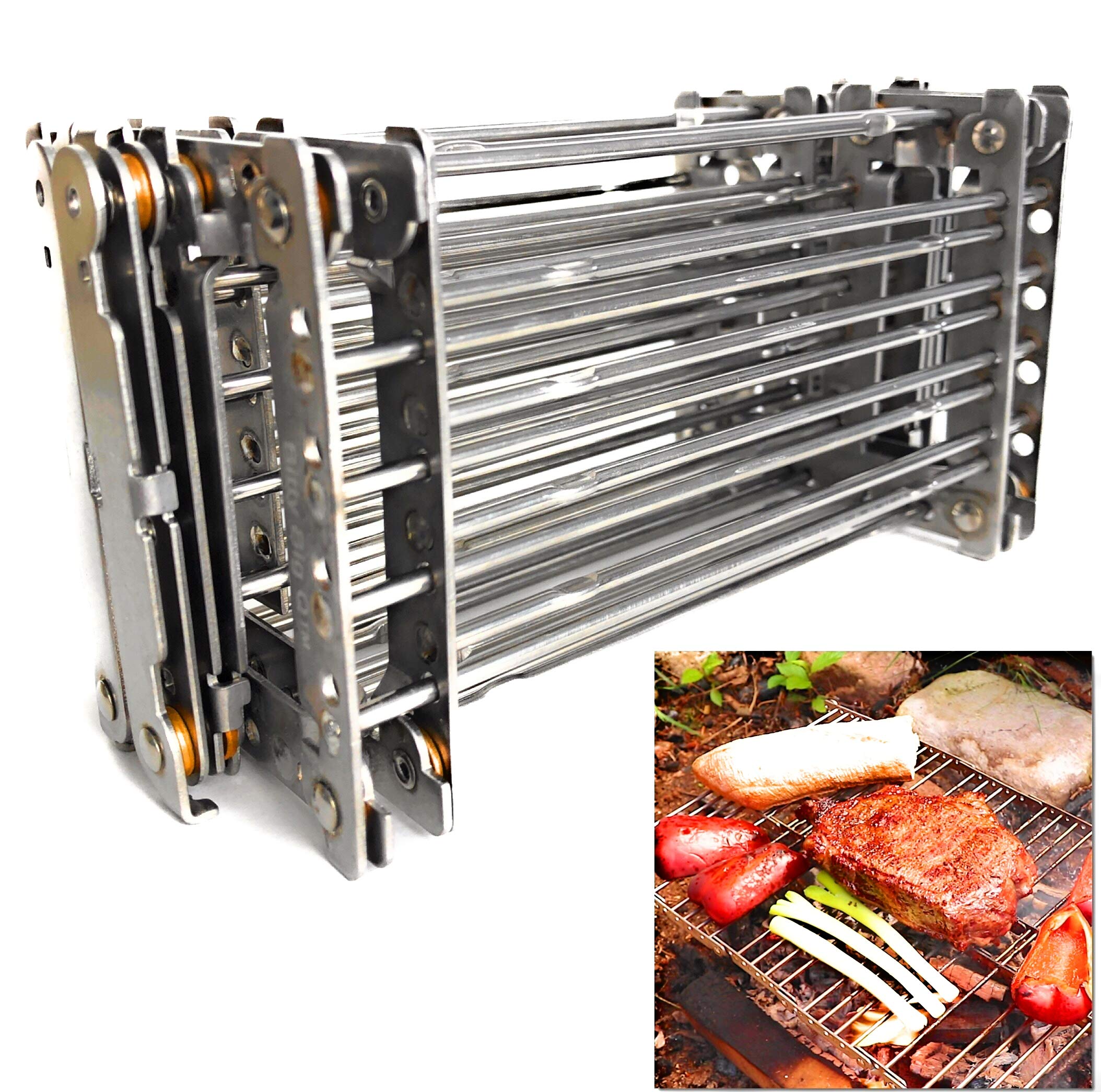 Bitty Big Q 316 Stainless Steel Ultra Compact Potable Lightweight Camp Grill