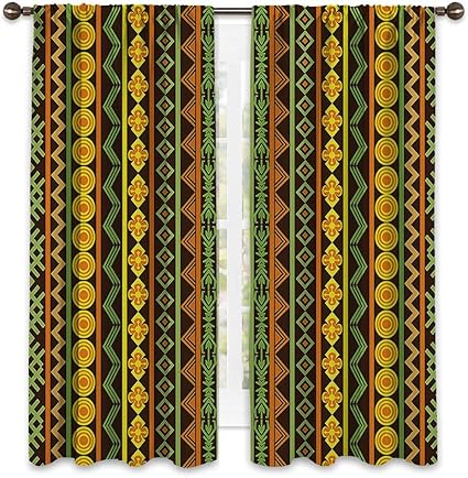 Cortinas opacas para recámara o sala de estar, diseño étnico africano