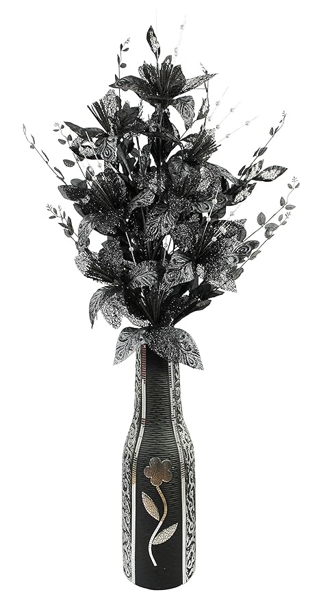 Large Floor Vase With Tall Artificial Flowers Fake Flowers