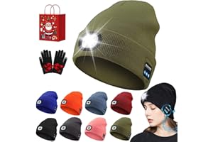 Peel-Off Led Headlamp Bluetooth Headset Knit Cap, 3-in-1 Function Bluetooth Beanie with Light and Bluetooth Headphones
