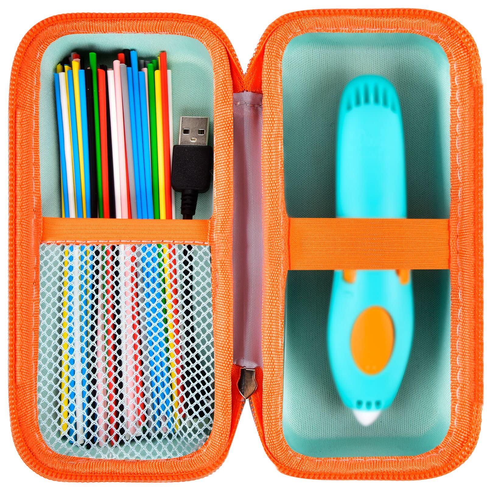 GWCASE Case Compatible with 3Doodler Start+ Essentials for 3D Pen Set for Kids, Storage Organizer Carrying Holder Fit for Printing Pens, Plastic Refill Blister, Micro-USB Charger (Box Only)