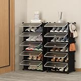HOMIDEC 10-Tier Shoe Rack with Doors Narrow Dustproof Storage Cabinet view 5