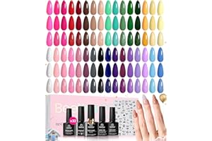 beetles Gel Polish Winter Gel Nail Polish Set Purple Orange Red Brown Black White Blue Nude Green 32 Colors All Seasons Kit with Base Top Coat UV LED Needed Gifts for Women Fingertips Canvas
