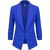 Lock and Love Women 3/4 Sleeve Blazer Open Front Cardigan Jacket Work Office Blazer