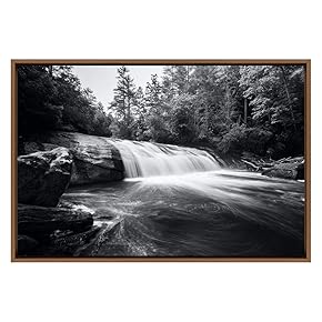 SIGNWIN Framed Canvas Wall Art Waterfalls in The...
