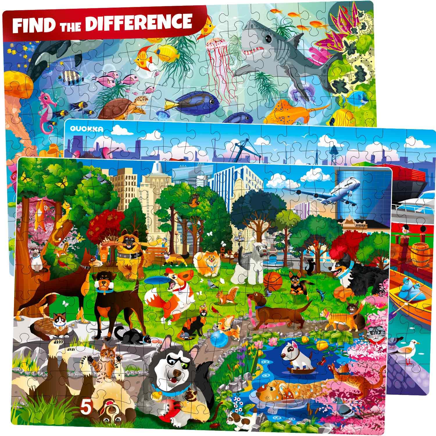 QUOKKA Floor Puzzles for Kids Ages 8-10 – 3X150 Piece Puzzles for Kids