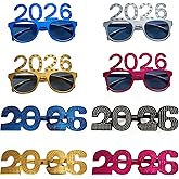 ZKRYHB 8PCS 2026 Happy New Years Plastic Glasses New Year's Eve Party Photo Props Accessories