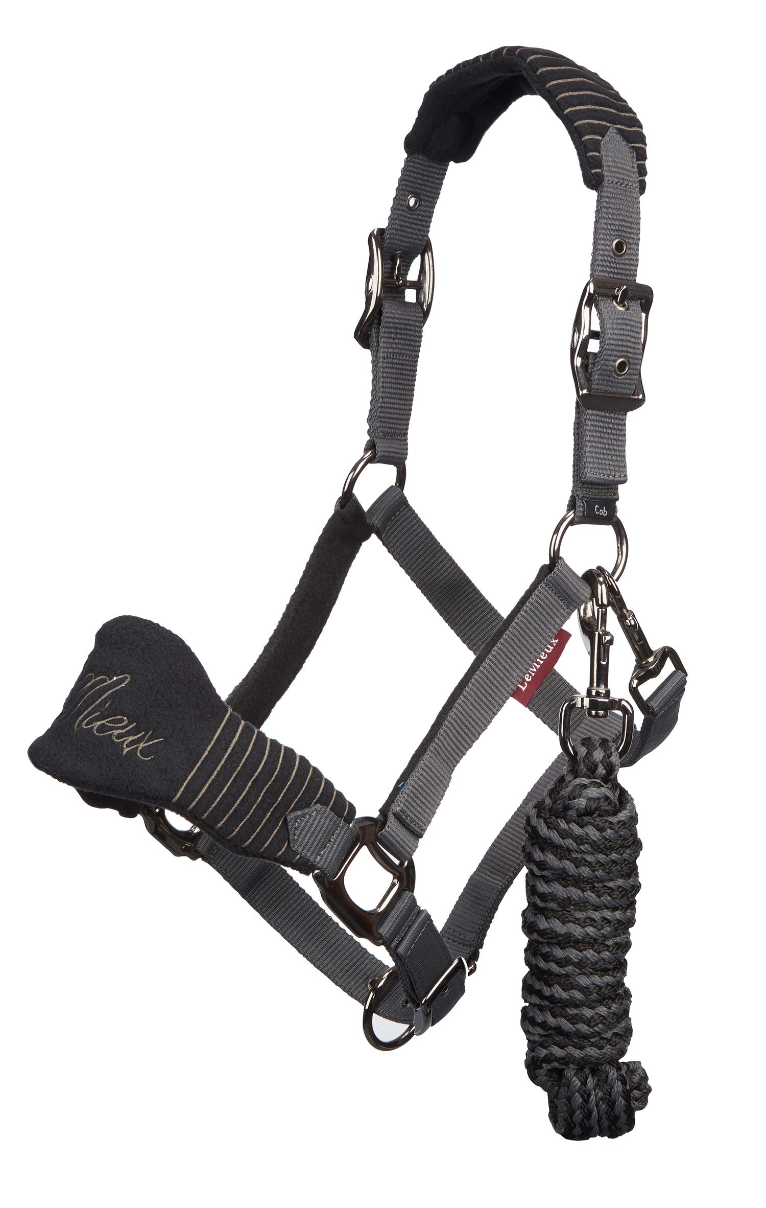 LeMieux Vogue Fleece Headcollar - Halter & Leadrope (Black - Pony) — image 1