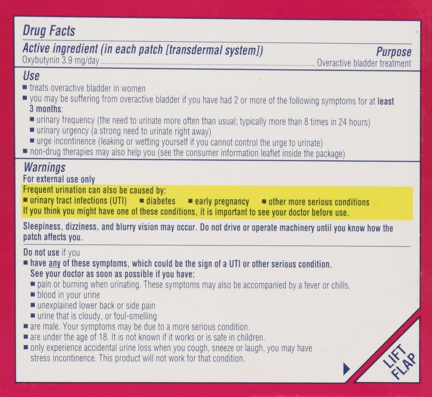 Oxytrol ®For Women ( 8 Patches = 32-Day Supply): Health & Personal Care
