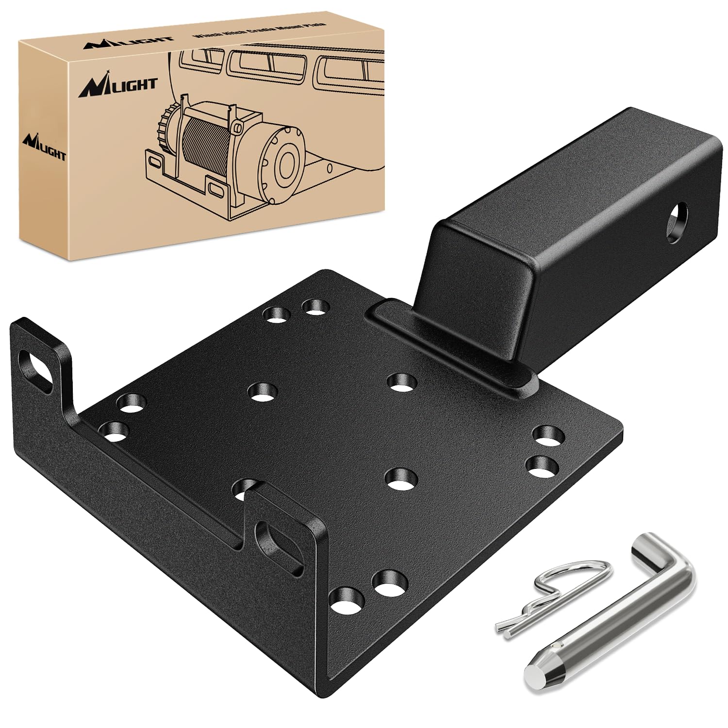 ATV Accessory Mount Winch Mounting Plate ATV Winch Mount - For Polaris Sportsman ATVs, ATV Winches From 2000 Lbs. To 3600 Lbs. With 4-Hole (3.00" X 4.875") Or 2-Hole ( 3.10" X