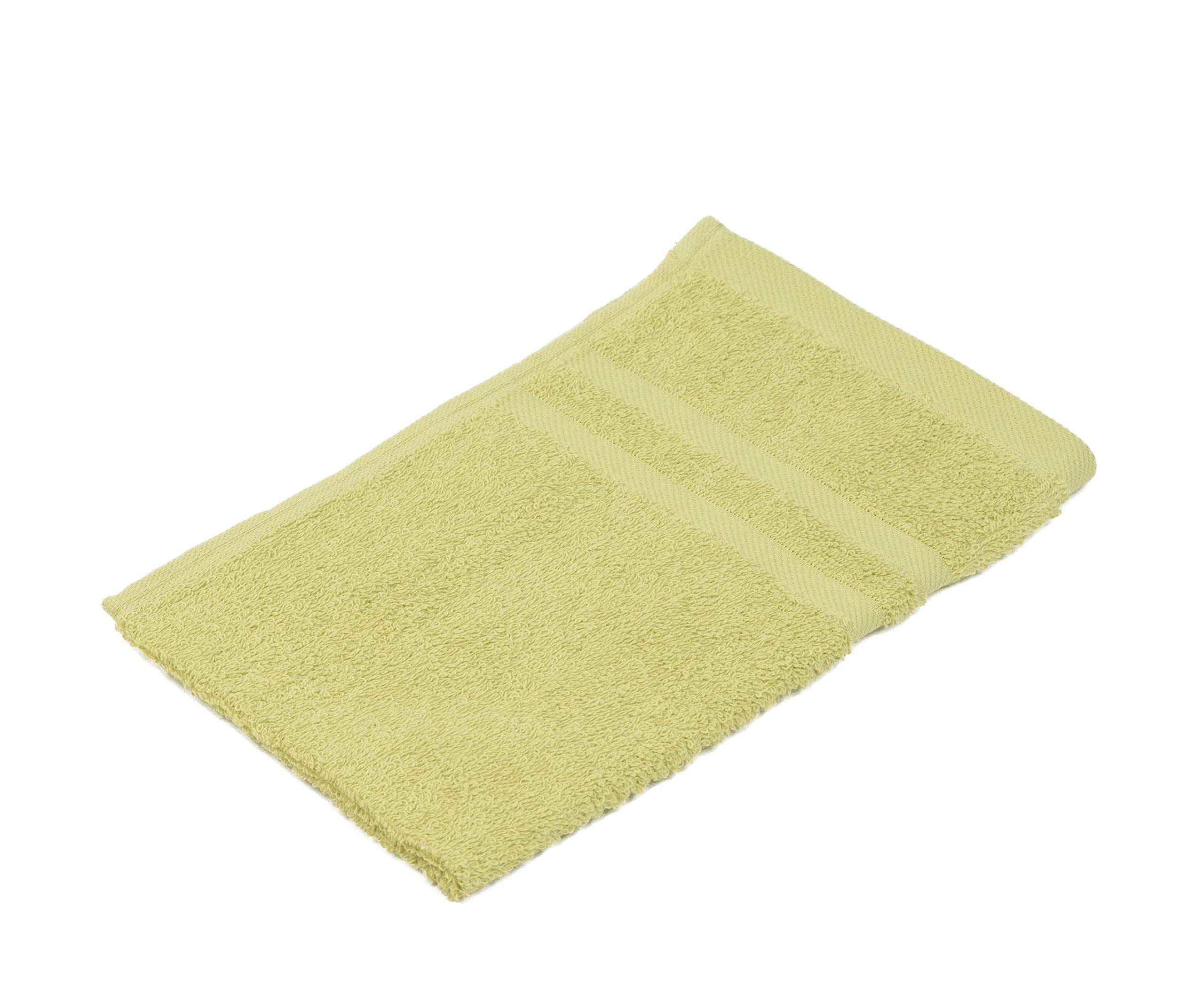 Gözze - Set of 4 Guest Towels, Soft and Absorbent, 100% Cotton, 30 x 30 cm - Lime