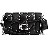 COACH Womens Tabby Crossbody Wristlet with Pillow Quilting And Crystal Rivets, Black, OS