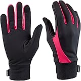 TrailHeads Running Gloves | Lightweight Gloves with Touchscreen Fingers | The Elements -black/bright coral