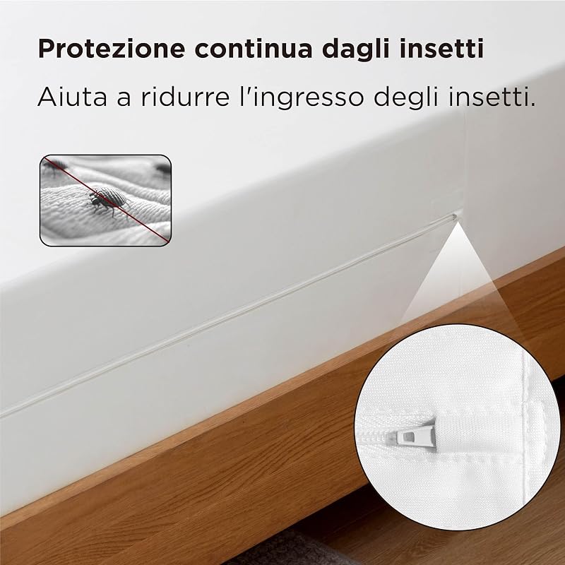 Coprimaterasso 90 x 200 x 30 cm - Protezione Anti Acari e Cimici