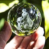 HDCRYSTALGIFTS Taurus Crystal Ball 60mm with Stand 3D Laser Engraved view 5