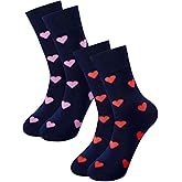 Syhood 2 Pairs Valentines Day Socks for Men Women Gifts Galentine's Cotton Socks for Birthday Basket Stuffers