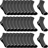 LITERRA 30 Pairs Ankle Socks For Little Boys 4-12 Years Old | Thin, Breathable Athletic Black/White/Grey Kids Socks Bulk Pack