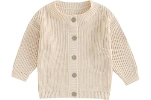 Infant Baby Boys Girls Cardigan Crochet Sweater Toddler Knit Button up Knitted Solid Pullover Sweatshirt