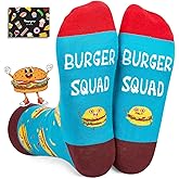 HAPPYPOP Food Socks for Men Women - Funny Burger Taco Gifts, Hot Dog Taco Socks
