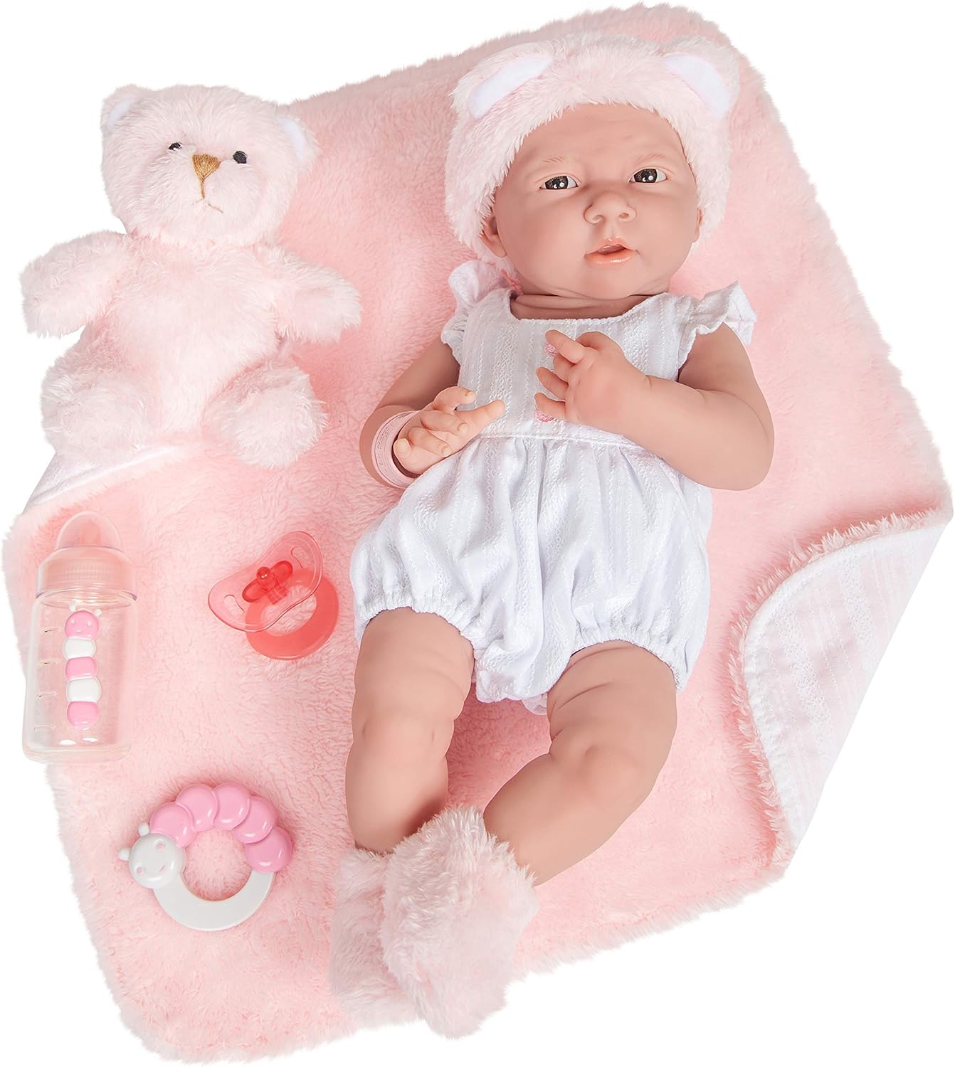 JC Toys-La Newborn Baby Doll, Pink (18061), Beige/Cream (Vinyl), Small - Image 5