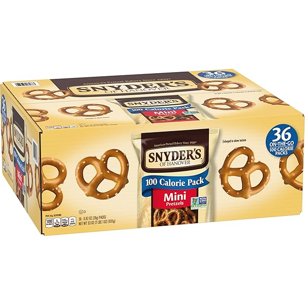 SNYDER’S OF HANOVER MINI PRETZELS, 100 CALORIE INDIVIDUAL PACKS, 36 CT