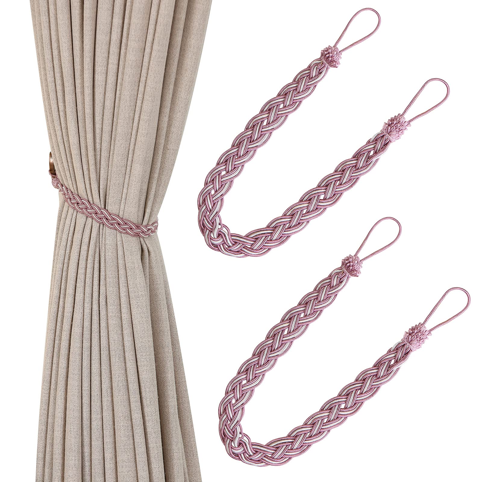 Hand Knitting Curtains Tied Rope Simple Type Curtain Tie Backs and Accessories (Purple)