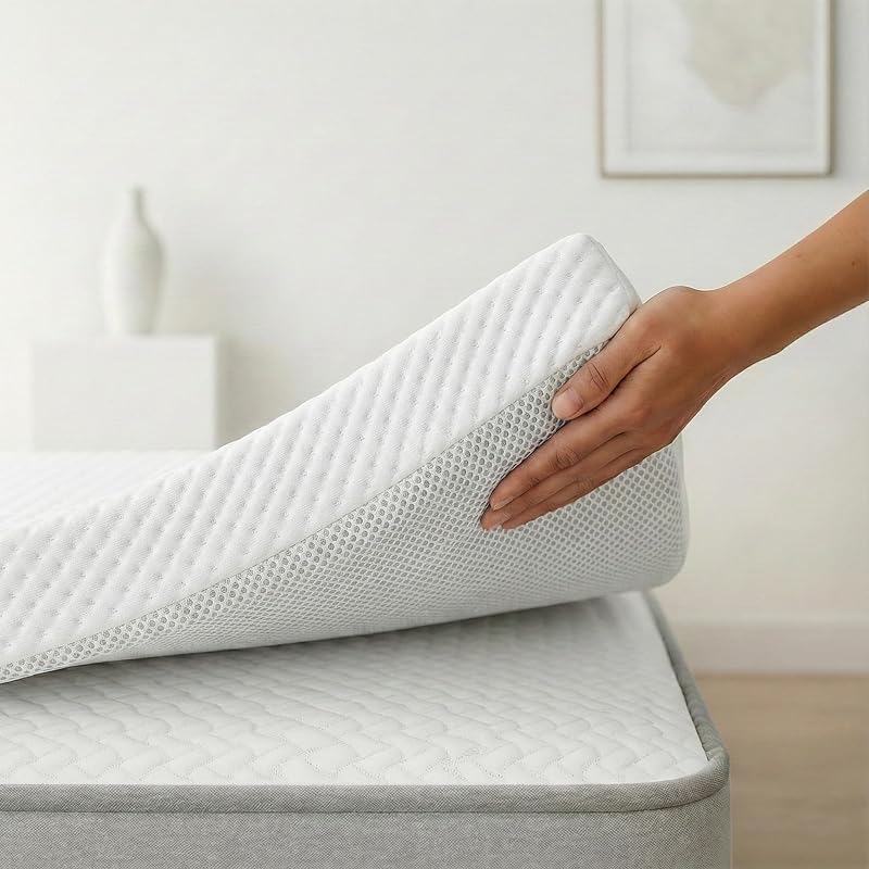 Topper Viscoelástico 90x190 cm – Grosor 8 cm | Fabricado en España | Alivia la Presión | Reduce la Tensión Corporal | 100 % Viscoelástica | Funda Transpirable Desenfundable y Lavable | CertiPUR — foto 1 de 8
