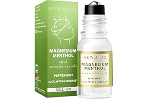 Magnesium Menthol Migraine Roll on Stick - Natural Fast Acting & Cooling Relief Peppermint Eucalyptus Aromatherapy Essential 