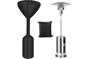 HUALEDI Patio Heater Covers Upgraded with Zipper and Storage Bag,Waterproof,Dustproof,Wind-Resistant,Sunlight-Resistant,Snow-Resistant,Black,95'' Height x 34" Dome x 18.5" Base
