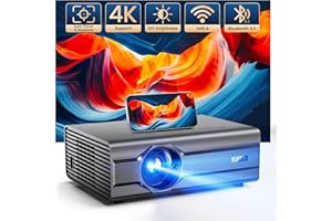 [Auto Focus/4K Support] Projector with WiFi 6 and Bluetooth 5.2, 850ANSI Native 1080P Outdoor Movie Projector, iSinbox Vertical Keystone Smart Projector 50% Zoom for iOS/Android/TV Stick