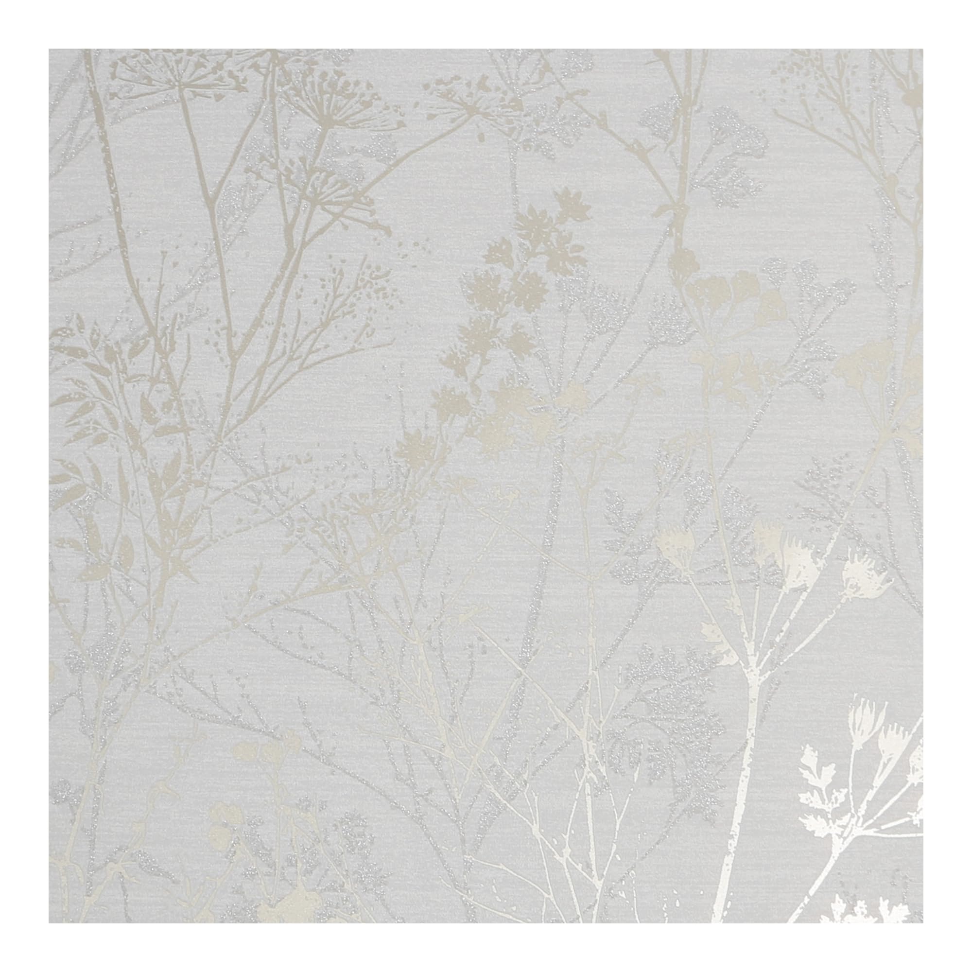 Superfresco Hedgerow Grey Wallpaper | Metallic Floral | Paste the Paper | Eco Friendly