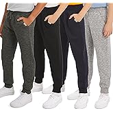 Weatherproof Vintage Boys' 4 Pack Variety Midweight Super Soft Fleece Lined Stretchable Jogger Pants