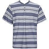 Victory Outfitters Men's Cotton Blend Striped Short Sleeve Henley