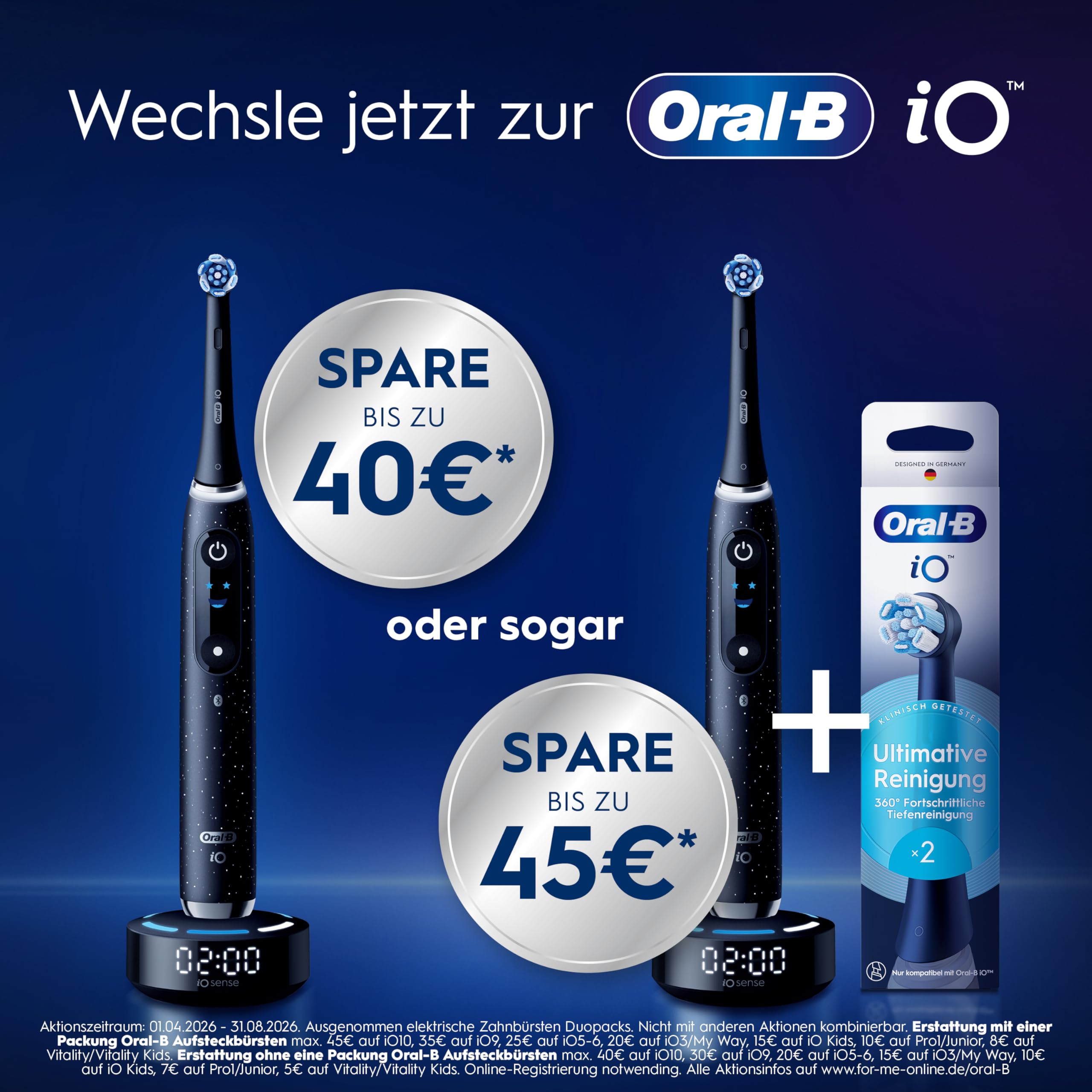 Oral-B iO Series 6 Plus Edition Elektrische Zahnbürste/Electric Toothbrush, Inkl. 3 Aufsteckbürsten, 5 Putzmodi für Zahnpflege, Reise-Etui, Designed by Braun, Schwarz 2