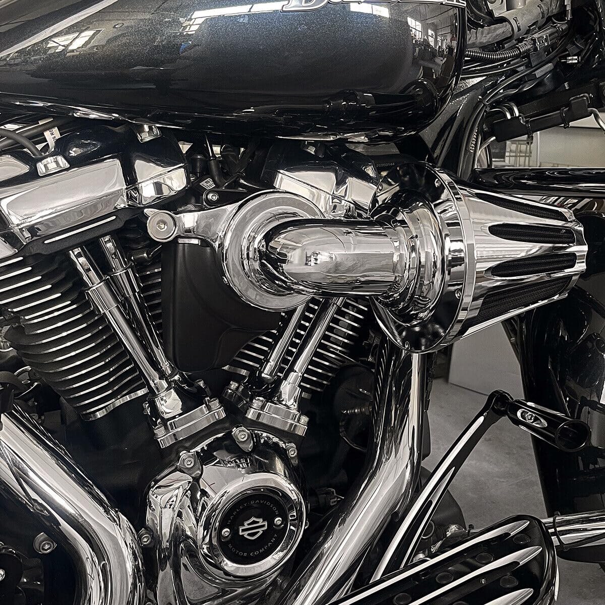 Photo 1 of For harley air cleaner filter sportster street road glide king for harley davidson motorcycle air intake (Deep Style - Chromed, D-For M8 Touring/Softail 2018-UP)