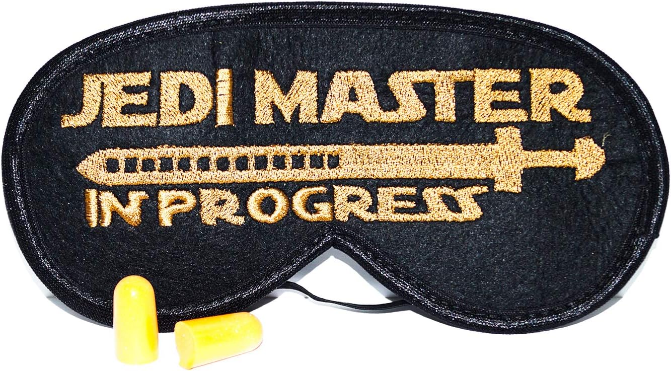ComfortDecorHouse Style Sleep Mask for Men Master in Progress Sleep Eye Mask Handmade Eye Sleep Cover with Embroidery Night Mask Gift for Him