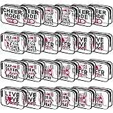 Abbylike 24 Pcs Cheer Gifts Cosmetic Bag 7 x 4.7 x 2.4'' Makeup Bag Cosmetic Toiletry Zipper Pouch Clear Zipper Case for Cheerleaders Women(Cheerleaders)