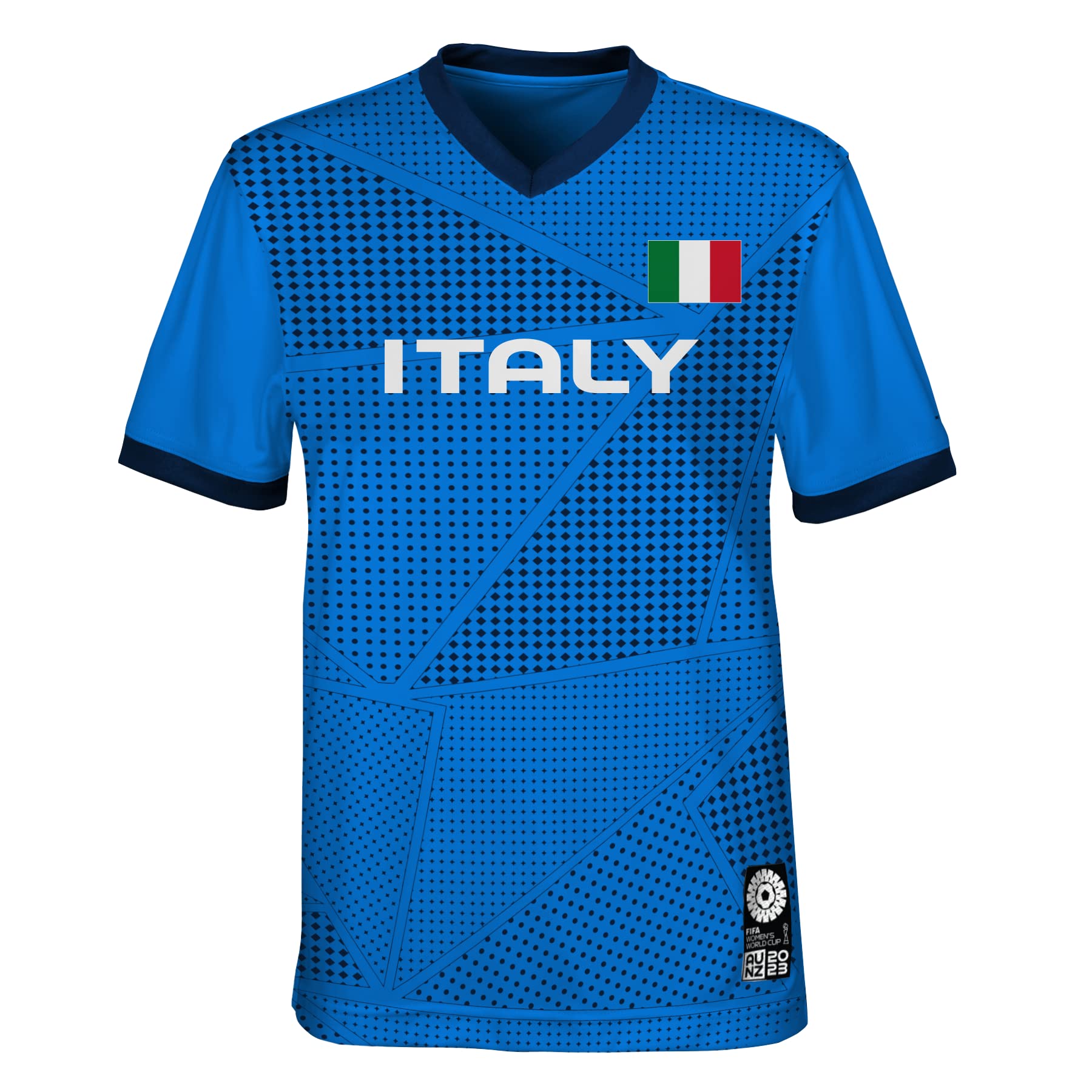 Official 2023 Women's Football World Cup Kids Team Shirt, Italy, Blue, 5-6 Years