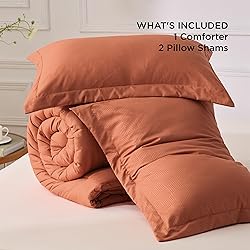 Bedsure Burnt Orange King Comforter Set - Burnt