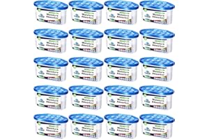 CHMI Moisture Absorbers 20 Pack， Attract and Trap Excess Moisture from Your Bathroom, Kitchen，Closet, Eliminate Musty Odors，Odor Eliminator with Fragrance Free, 6.4oz, 300ml.