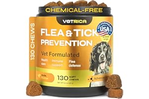 VETRICA Flea and Tick Prevention for Dogs - Dog Flea Treatment Chews - Immune Support Flea and Tick Chewables for Dogs - Dog Flea & Tick Control Supplement - All Breeds & Ages - Vet Formulated - Soft Treats