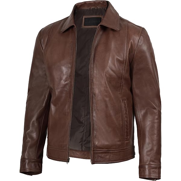 Leather Jacket Men | Vintage Four Pocket Genuine Leather Jacket