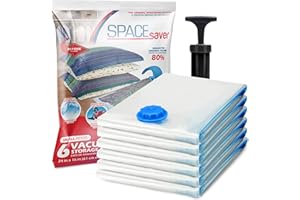 Spacesaver Vacuum Storage Bags - 80% More Storage Hand-Pump for Travel - Double-Zip Seal and Triple Seal Valve - Vacuum Seale