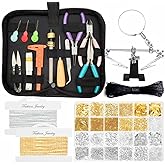 GoddenMene Adult Jewelry Making Supplies kit, Jewelry Making Materials and Tools, Including Jewelry Pliers, Wire, Necklace Chain, Discovery Items, Magnifying Glass and Storage Bag, Repair Assistant