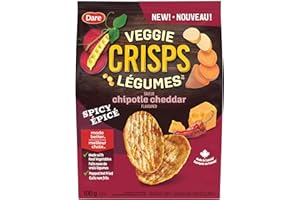 Dare Veggie Crisps Chipotle Cheddar - Popped Crisps, Light and Crispy Snacks, Made with Real Vegetables, For School, Lunch Bo