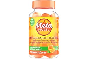 Metamucil Fibre Gummies, No Sugar Added, Daily Supplement, Prebiotic Plant-Based Fibre Blend, Orange Flavour, 72 Gummies