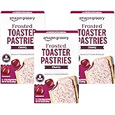 Amazon Grocery, Frosted Toaster Pastries, Cherry, 13.5 Ounce 8 Ct, (Pack of 3)