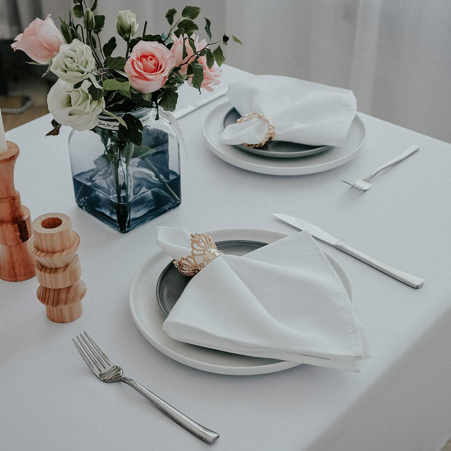 AW BRIDAL Deer Napkin Rings - Set of 4 Gold Napkin Rings Christmas, Holidays, Thanksgiving, Easter: Kitchen & Dining